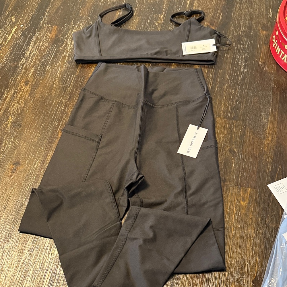WeWoreWhat Black Leggings and matching Bra